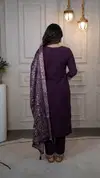 Si 356 Roman Silk Embroidery Work Kurti With Bottom Dupatta